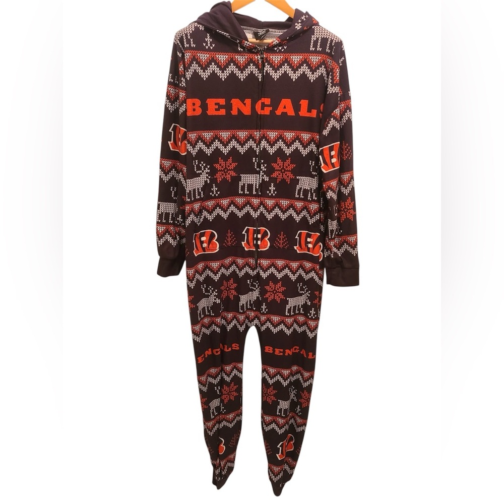 NFL Cincinnati Bengals Team Apparel Ugly Pattern One piece pajama